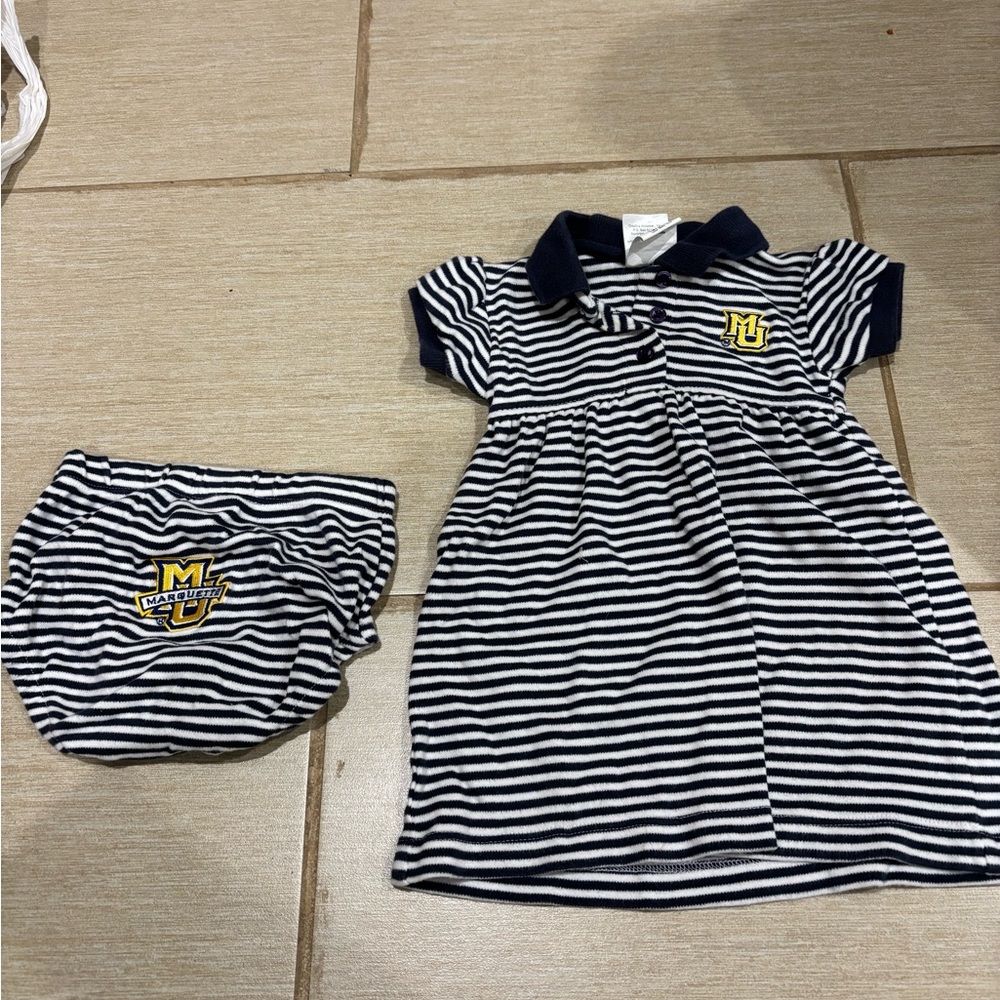 Striped Marquette Baby Dress Set